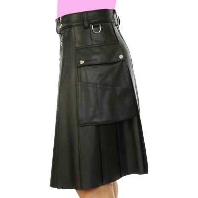 Mens Cowhide Leather Kilt