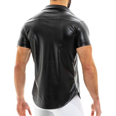 Short Sleeve Leather Shirt