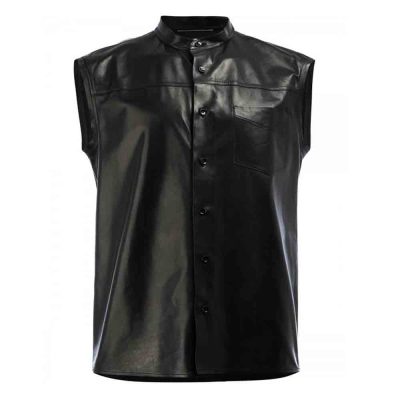 Soldier Sleeveless Leather Shirt