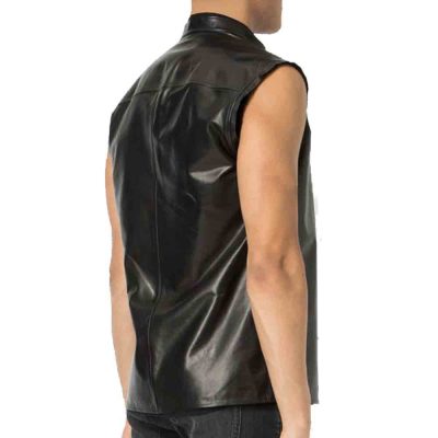Soldier Sleeveless Leather Shirt
