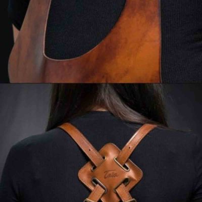 Wood Work Leather Apron For Women