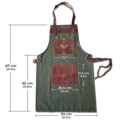 Work Apron With Leather Strap