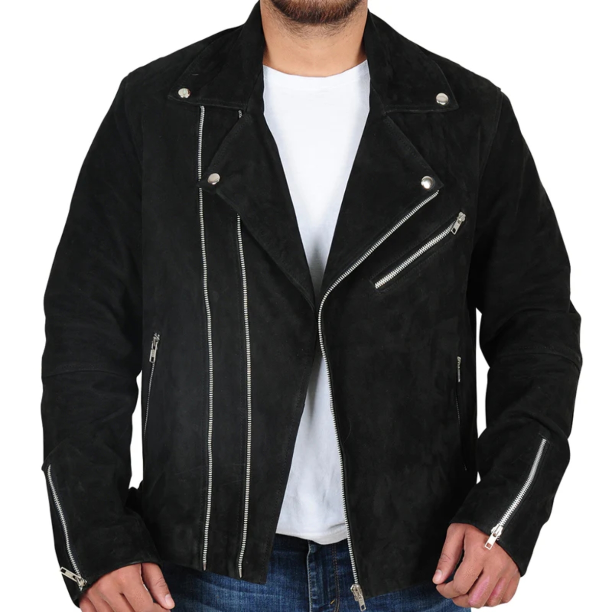 Armand Mocha Black Suede Jacket