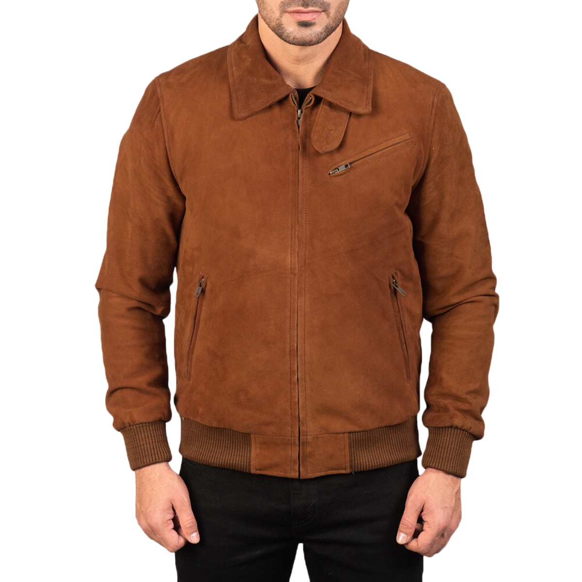Charcoal Mocha Brown Suede Jacket