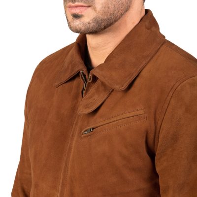 Charcoal Mocha Brown Suede Jacket