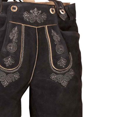 Bavarian Bundhosen Justin in black with straps