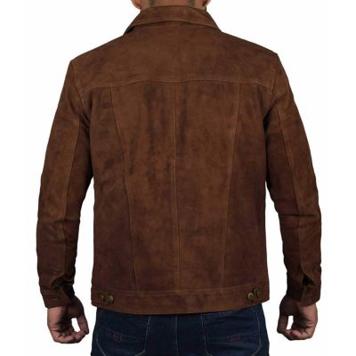 Stallon Brown Suede Trucker Jacket