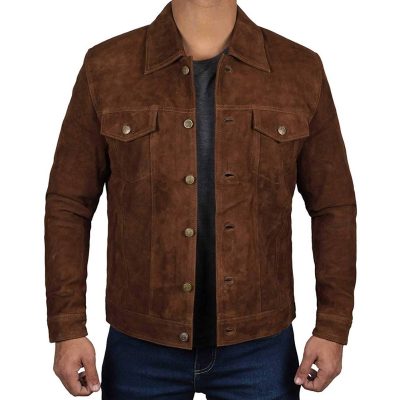 Stallon Brown Suede Trucker Jacket