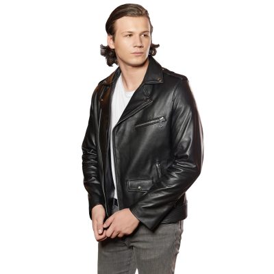 black and leather jacket