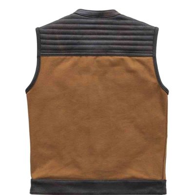 Brown Hunt Club Leather & Canvas Vest 