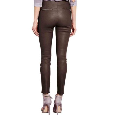 Brown Skinny Leather Pants Ladies  