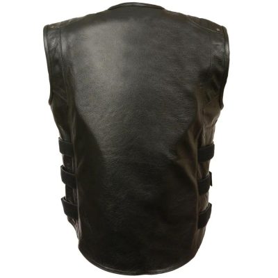 Buckle Accent Leather Vest