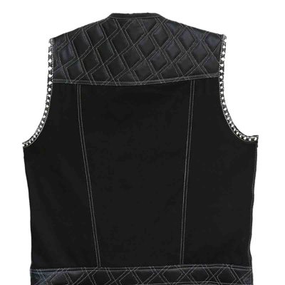 Mens Hunt Club Diamond Quilted Leather Vest 