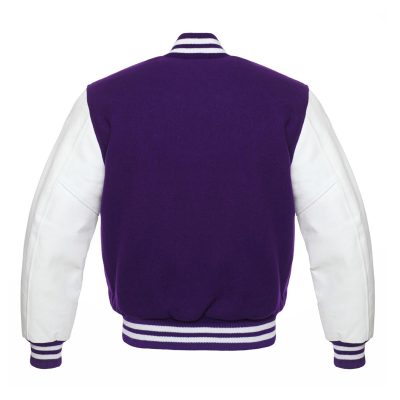 Men's Varsity Jacket With Leather Sleeves & Wool 