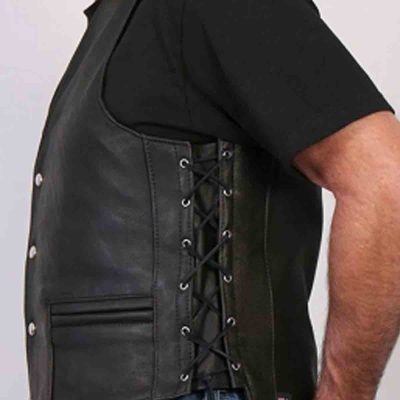 Men’s Black Leather Vest For Sale