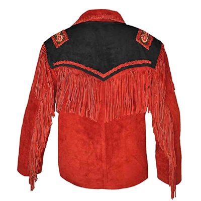 Red Mens Western Leather Jackets