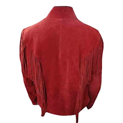 Red Womens Western Jacket With Fringes