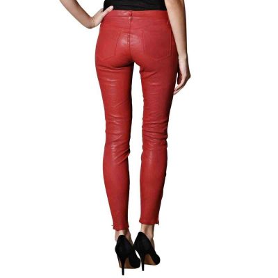 Red Leather Pants For Ladies 