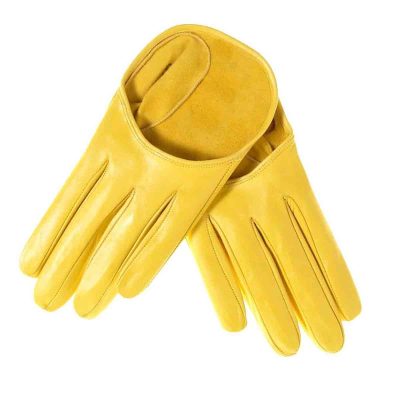 Sunflower Bliss Yellow Leather Gloves