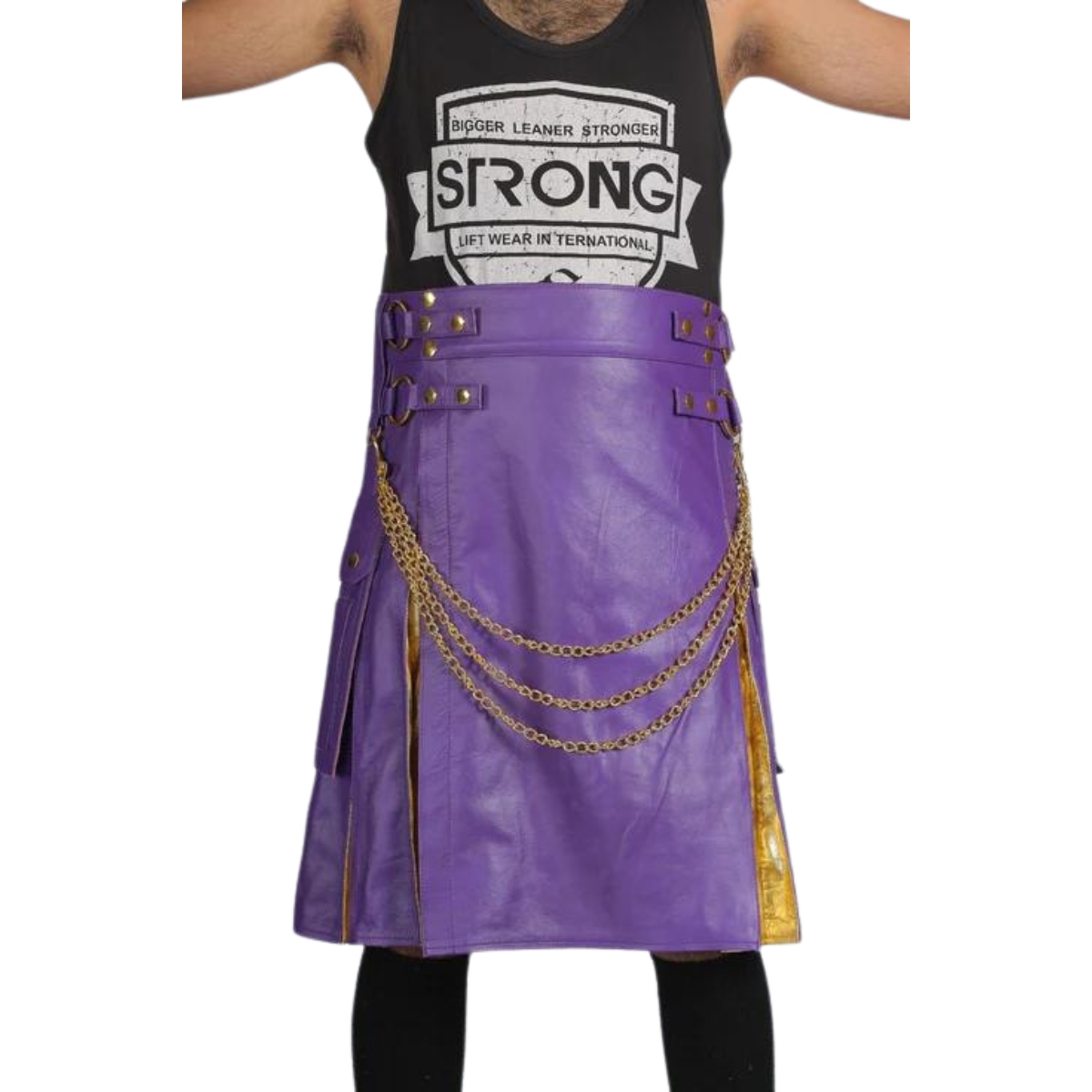 Unisex Leather Hybrid Kilt
