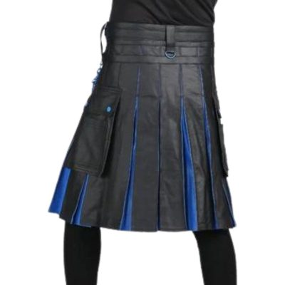 Black Exotic Hybrid Leather Kilt