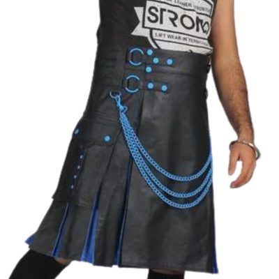 Black Exotic Hybrid Leather Kilt