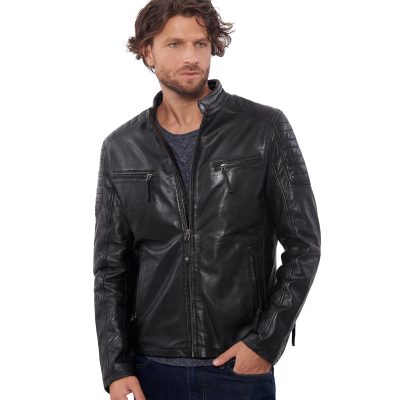 black motorcycle jacket leather