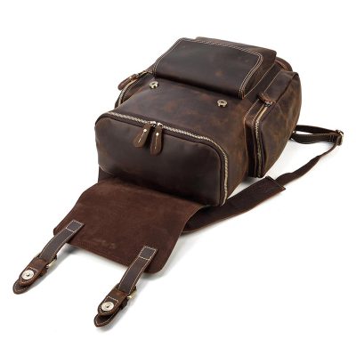 Boxy Vintage Leather Backpack