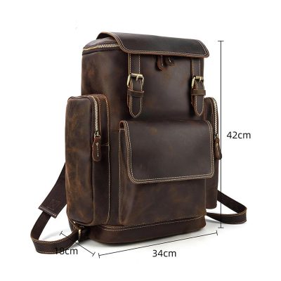 Boxy Vintage Leather Backpack