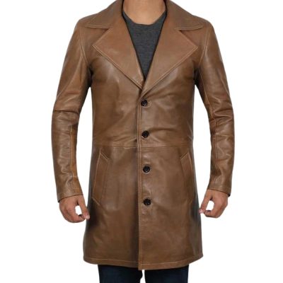 Brown Leather Coat For Men