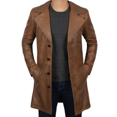 Brown Leather Coat For Men
