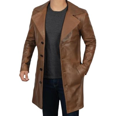 Brown Leather Coat For Men