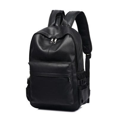 Classic Black Leather Bookbag