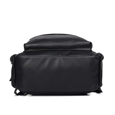 Classic Black Leather Bookbag