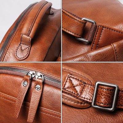Classic Leather School Backpack