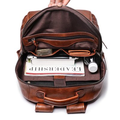 Classic Leather School Backpack