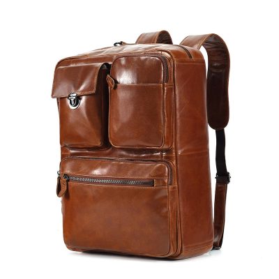Convertible Leather Laptop Backpack