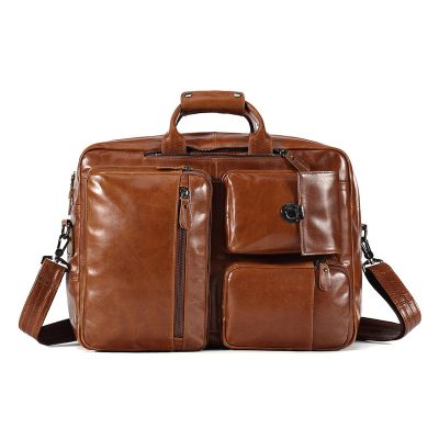 Convertible Leather Laptop Backpack