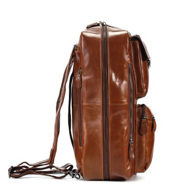 Convertible Leather Laptop Backpack