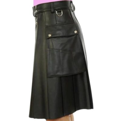 Deluxe Leather Kilt With Stylish Pocket