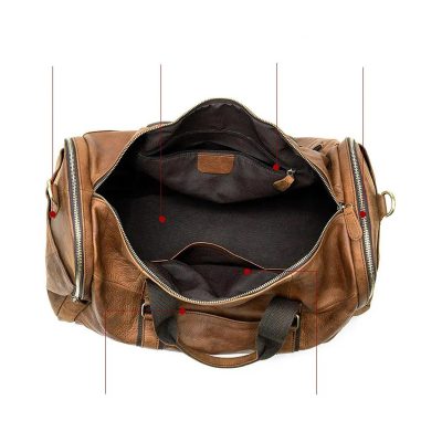 Doran Leather Travel Duffel Bag