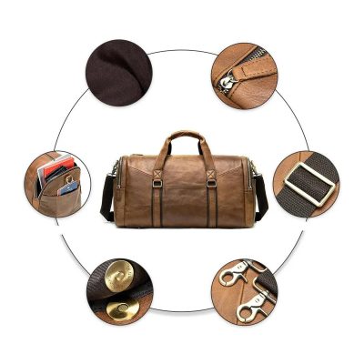Doran Leather Travel Duffel Bag