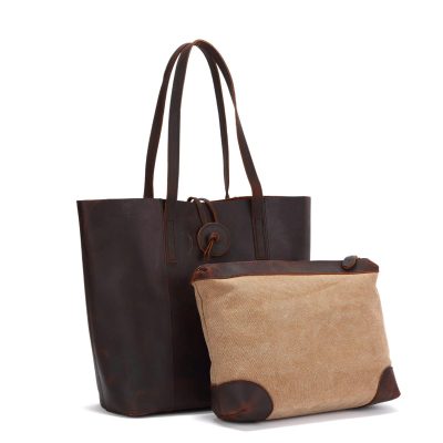 Harper Vintage Elegance Leather Tote Bag
