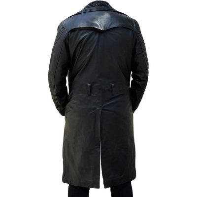 Leather Coat With Fur Collar