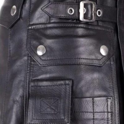 Leather Kilt With Twin Cargo Pockets