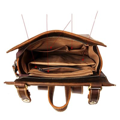 Lenardo Brown Leather Backpack
