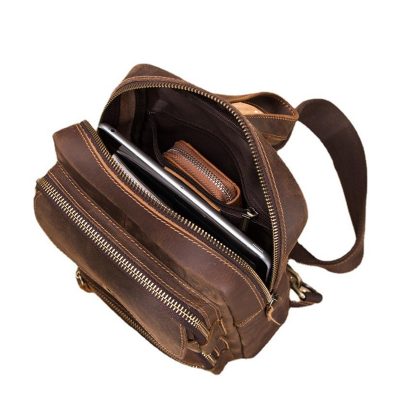 Mario Leather Chest Bag Multi Functional For Sale