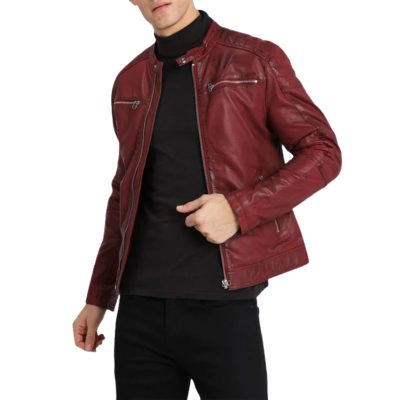 mens brown leather jacket