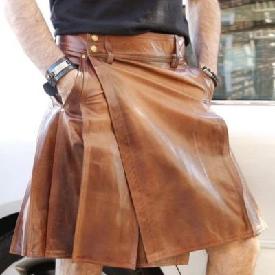 Men's Cowhide Leather Kilt