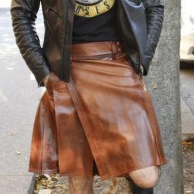 Men's Cowhide Leather Kilt